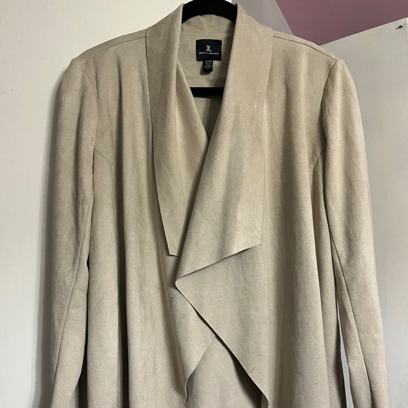 JULES & LEOPOLD XL CREAM SUEDE SOFT THIN LAYERED CARDIGAN - Picture 1 of 8